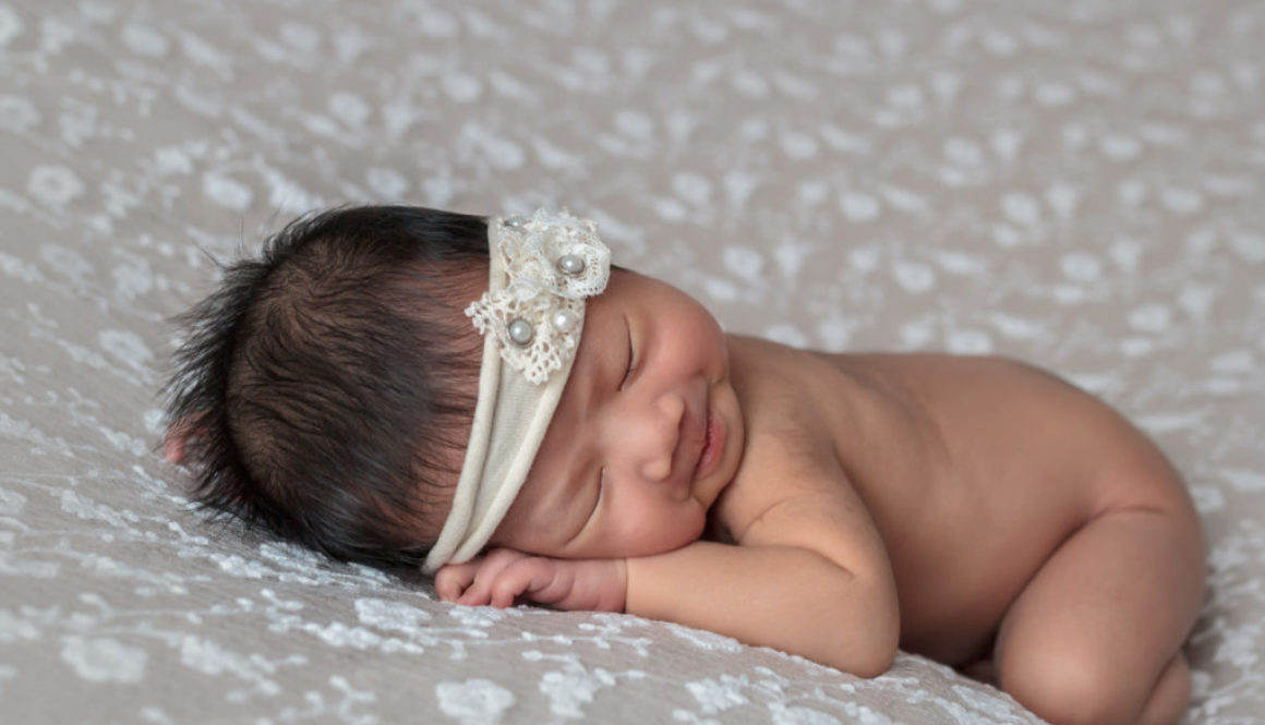 Newborn baby girl, baby smiles, newborn baby