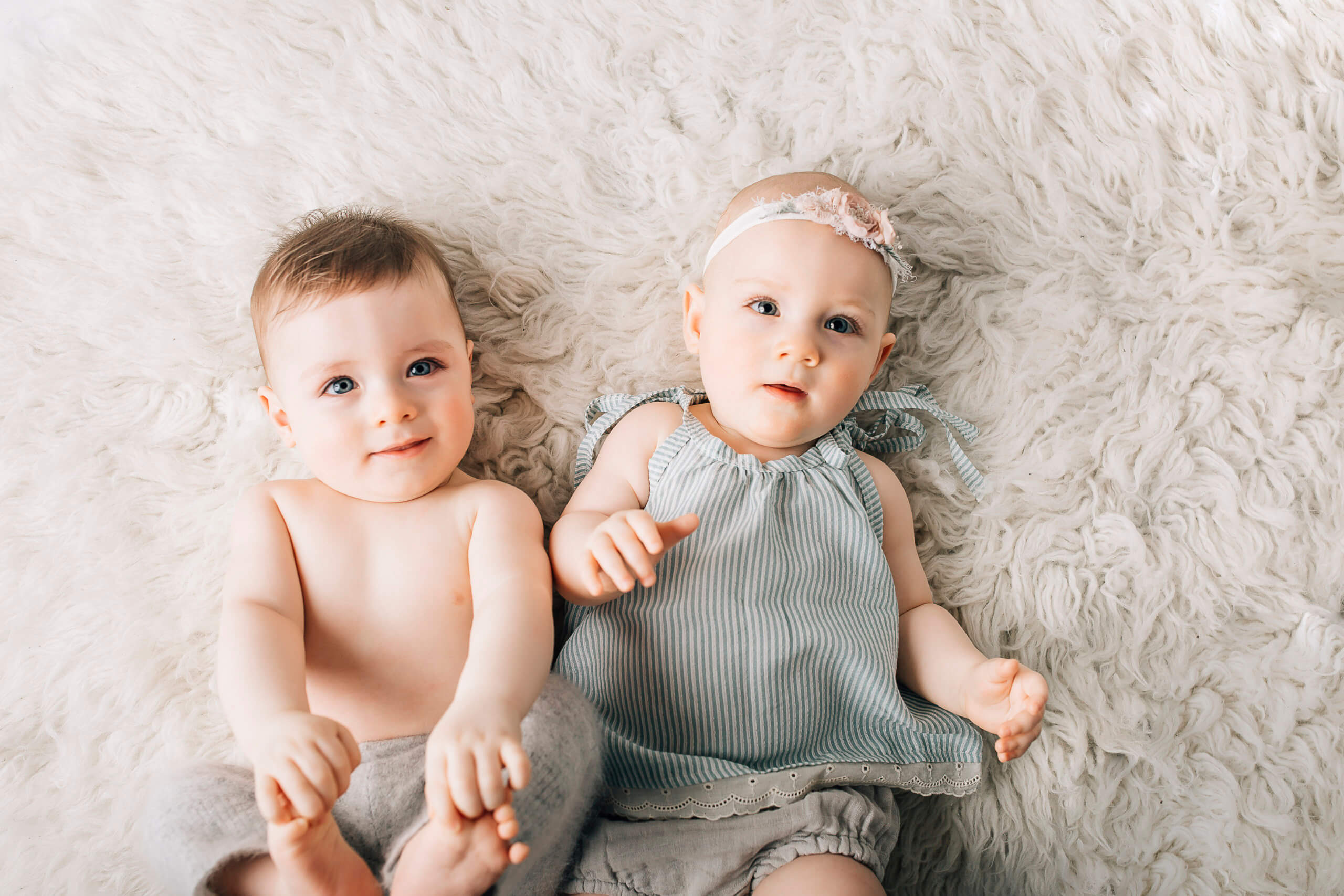 Twins Siblings Baby Girl and Baby Boy Twins Adelaide Newborn Photography